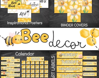 DIGITAL Bee Themed Classroom Decor Bundle, Classroom Decoration, Bee Decor, Cute Classroom Decor, Themed Classroom, Teacher Decor, Bees, Bee