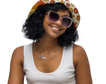 Reversible bucket hat, Retro Floral Bucket Hat, Reversible Bucket Hat, Vintage Flower Hat, Cottagecore Hat, 90s Hat, Summer Sun Hat