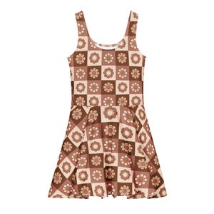 brown plaid button pleated midi dress Brown Plaid Button Pleated Midi Dress