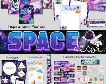 DIGITAL Space Themed Classroom Decor Bundle, Teachers, Space Classroom Decor, Space Decor, Classroom Decor, Space Themed Classroom, Space