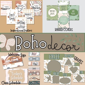 DIGITAL, Boho Themed Classroom Decor Bundle, Classroom Decorations, Boho Decor, Boho Classroom Decor, Themed Classroom, Teacher Decor, Boho