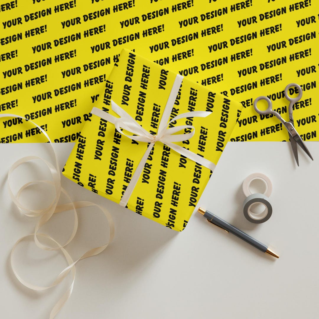 Customized Design Wrapper Custom Wrapping Paper Set of 3 - Upload Your Own Design Photo Logo ...