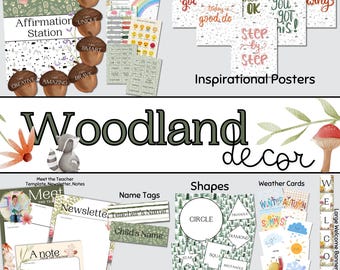 DIGITAL Woodland Themed Classroom Decor Bundle, Classroom Decorations, Woodland Decor, Classroom Decor, Themed Classroom, Woodland Forest