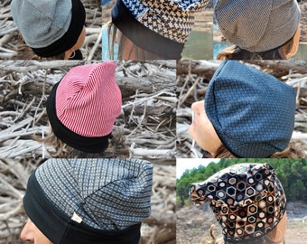 NOVA barretina, dropped hat, beanie hat or baggy hat. Colored and reversible knit hats.