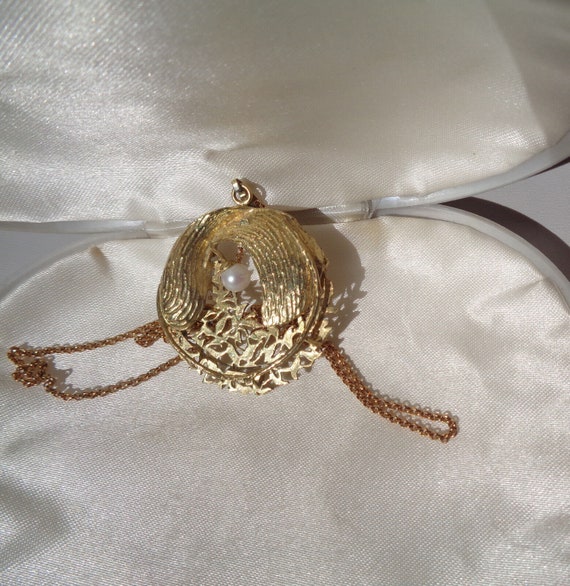 Beautiful vintage rolled gold German Kordes Lichtenfels  pendant neckace