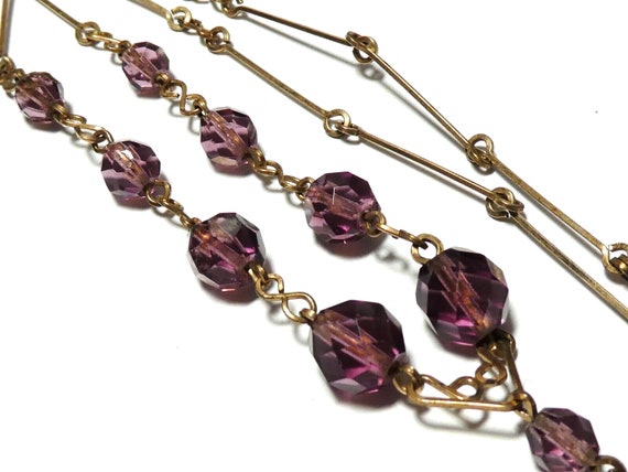 Beautiful 1940s Vintage Art Deco rolled gold purp… - image 4