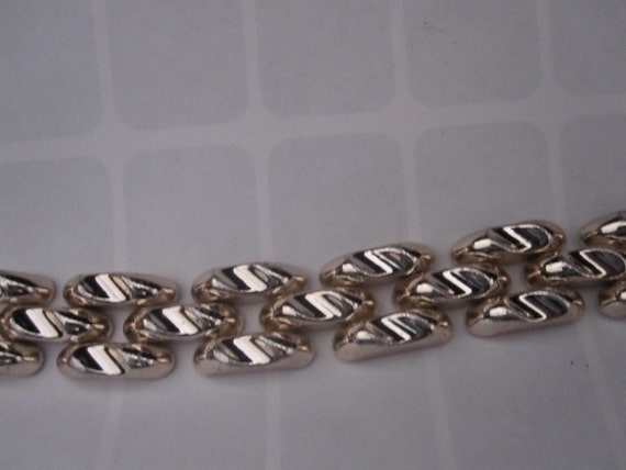 Wonderful vintage Swiss polished goldplated  panel link bracelet