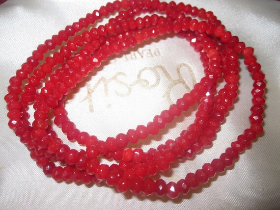 Attractive 4 mm natural red jade stretch  bracelet