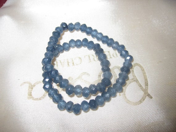 Attractive 4 mm natural blue Kyanite stretch  bracelet  to fit 7 - 7.5 inch wrist