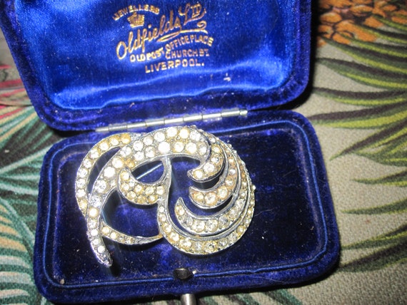 Lovely vintage  silvertone Deco  rhinestone  broo… - image 2