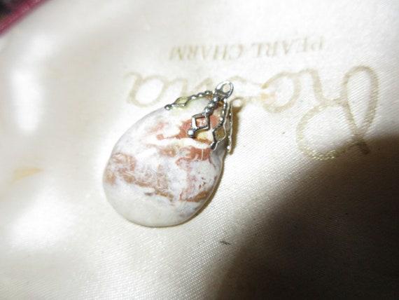 Large vintage Scottish silvertone  agate pendant