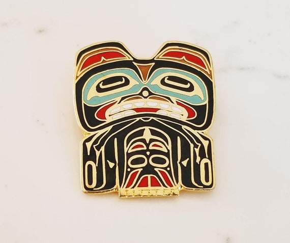 Beautiful vintage Native American David Audette  cloisonne Brooch