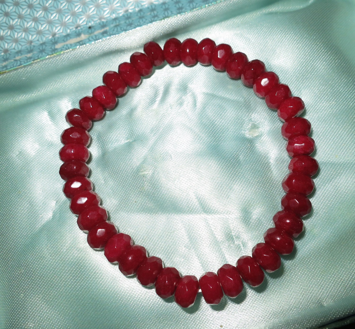 Lovely 8 mm natural raw faceted Ruby stretch bracelet Etsy