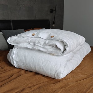 100% HEMP duvet cover, WHITE Hemp bedding, Queen King duvet cover