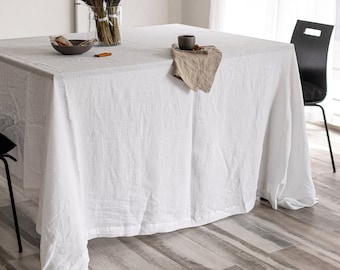 Large linen or hemp tablecloth, Extra wide tablecloth, Tablecloth with mitered corners