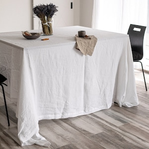 Große Tischdecke aus Leinen oder Hanf, extrabreite Tischdecke, Tischdecke mit auf Gehrung geschnittenen Ecken