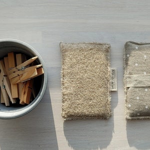 ZERO WASTE sponge, Linen reusable sponge, Unsponge for kitchen, Face washable sponge, Eco home care, face care