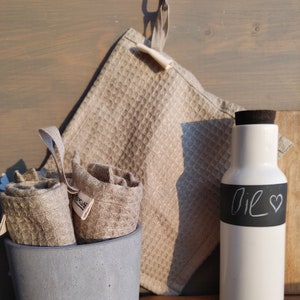 ZERO WASTE Linen waffle washcloth / Two unpaper towels / linen dishcloths, Linen reusable washcloth, Eco home care