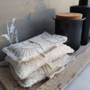 ZERO WASTE sponge, Linen reusable sponge, Unsponge for kitchen, Face washable sponge, Eco home care, face care