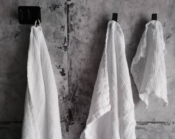 100% linen waffle Pure white towel, Soft linen hand bath towels, Heavy weight towel, waffle washcloth