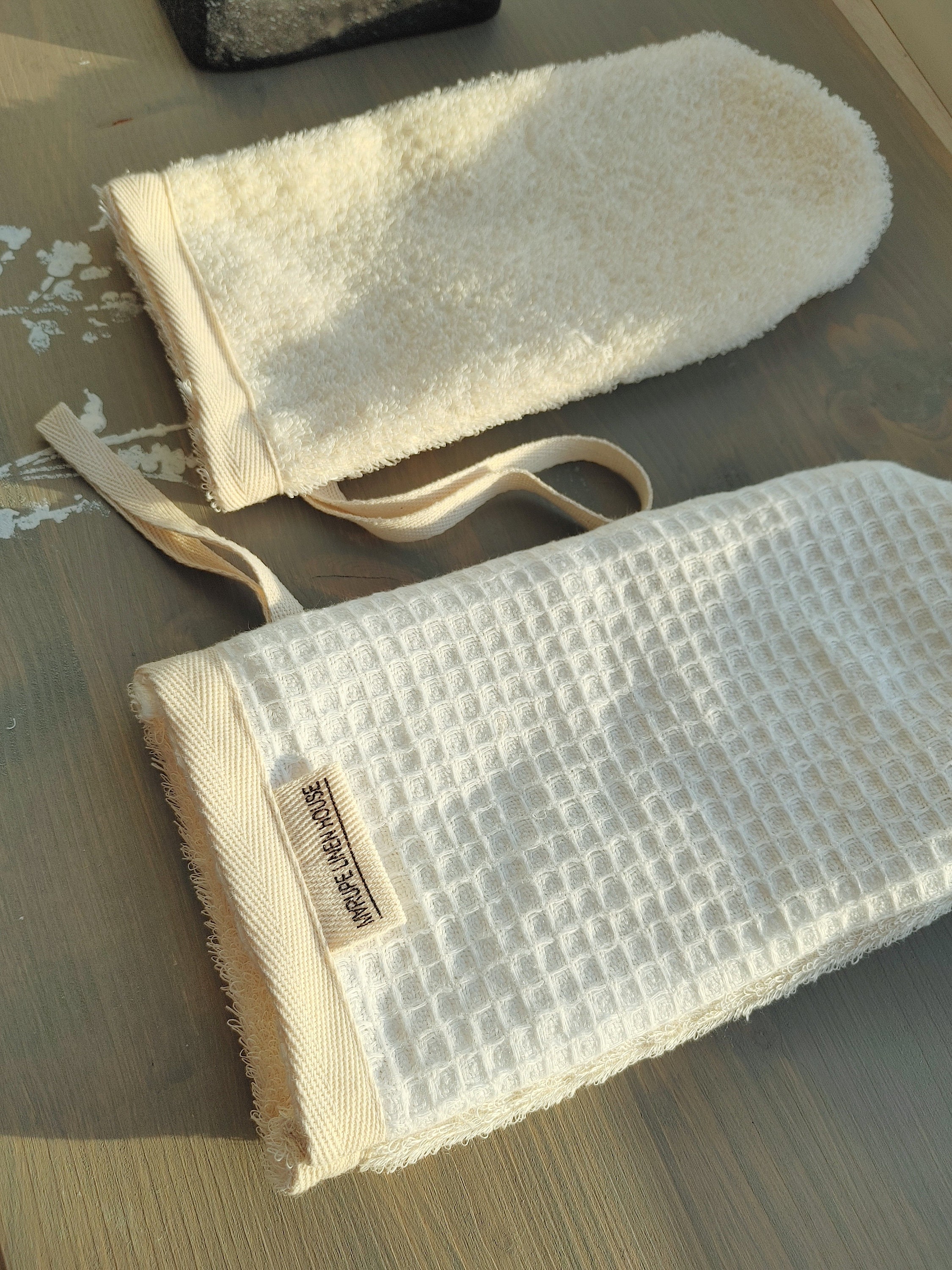 ZERO WASTE Large Sponge, Linen Reusable Washcloth, Body Washable Sponge,  Eco Body Care 