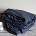 Linen duvet cover, Midnight blue duvet cover, soft linen bedding, Lithuanian linen 