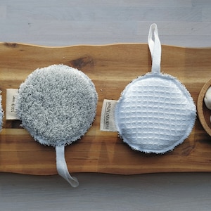 ZERO WASTE sponge, Linen reusable sponge, Face washable sponge, Eco face care