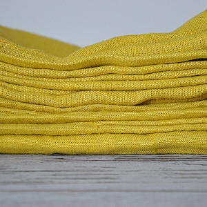 Handmade Heavy Linen Towel: Softened Mustard Guest Towel image 8