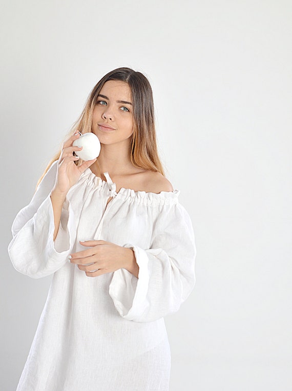 Camicia da notte di lino best sale