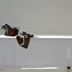 Linen tablecloth, in 23 colors tablecloth with mitered corners, Stonewashed table linens image 9