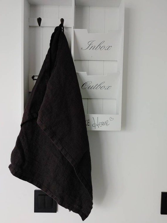 100% linen waffle Bitter chocolate linen towel / Stonewashed linen towel / Pure linen hand face towel / Handmade linen towel