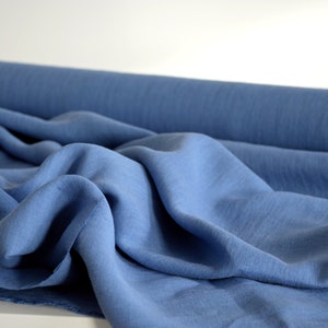 100% linen fabric, 200 GSM linen, Soft FRENCH BLUE linen fabric, Lithuanian linen image 5