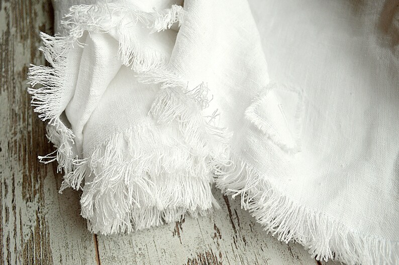 Linen Throw Set Pure White Throw Blanket and Two Pillow Cover Etsy