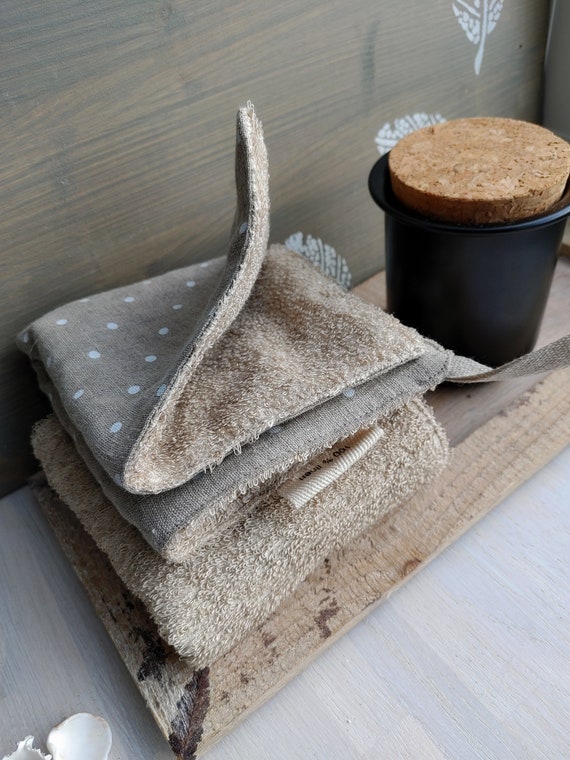 ZERO WASTE linen body washcloth, Peeling Linen reusable washcloth, Body washable cloth, Eco body care