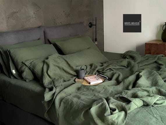 100% HEMP flat sheet, AUTUMN GRASS hemp top sheet, Hemp bedding, Queen, King sizes upper sheets