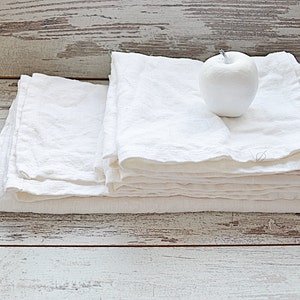 Linen Bath towel set / White thick linen towels / Linen bath and hand/face towels / Rustic linen towels / Washed bath linen towels / Towels image 4