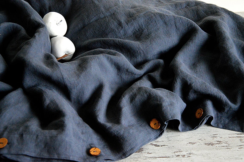 Linen Duvet Cover Midnight Blue Duvet Cover Soft Linen Etsy