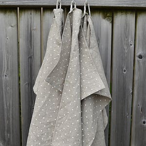 Linen BATH towel / Polka dots towel / Very soft towel / Natural linen towel / Linen / Simple rustic Bath towel / Softened 100% linen towels image 5