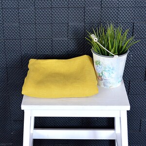Handmade Heavy Linen Towel: Softened Mustard Guest Towel image 6