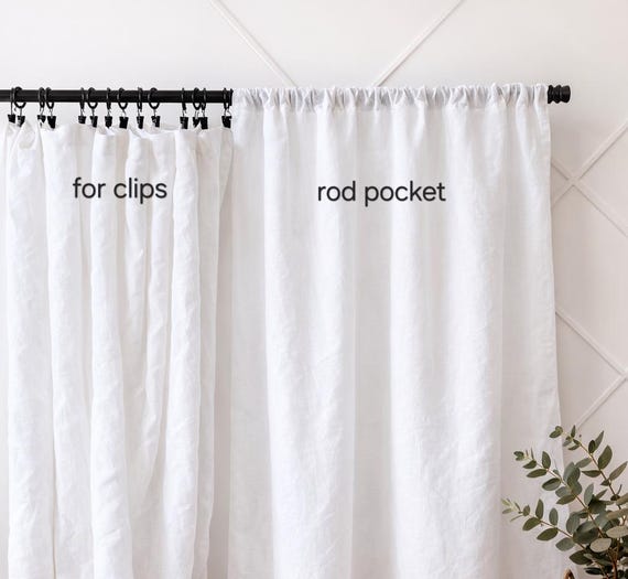 Large linen curtains Natural white Custom size curtains