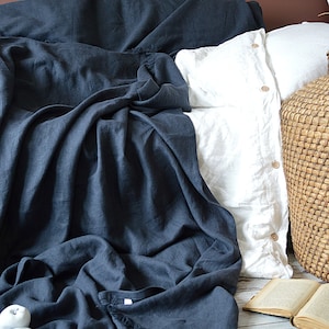 Linen throw blanket / Heavy weight linen blanket / Softened thick linen coverlet / Summer blanket image 4