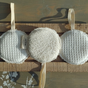 ZERO WASTE sponge, Linen reusable sponge, Face washable sponge, Eco face care