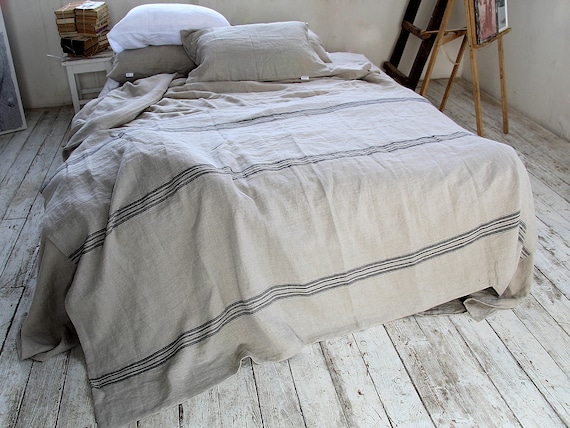 Linen throw blanket, 320 GSM rustic linen throw, Softened thick linen coverlet, Summer blanket