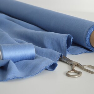 100% linen fabric, 200 GSM linen, Soft FRENCH BLUE linen fabric, Lithuanian linen image 9
