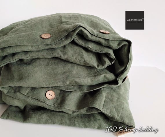100% HEMP duvet cover, AUTUMN GRASS hemp bedding, Stonewashed hemp duvet cover, King Queen hemp duvet cover