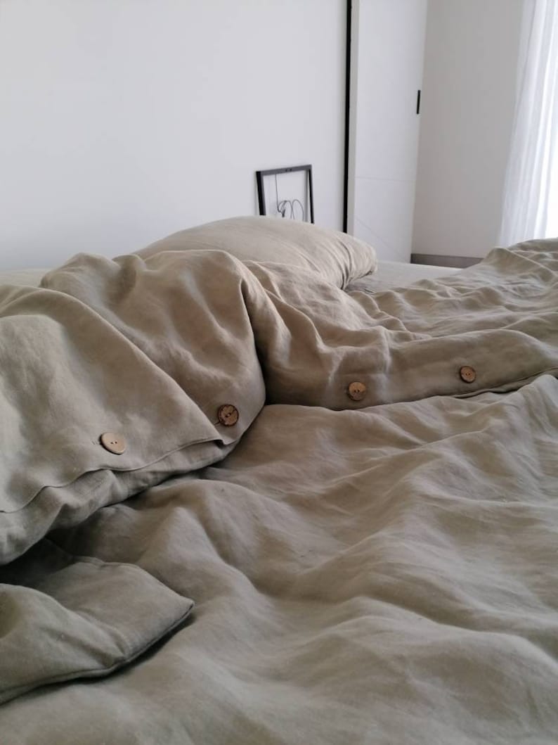 100 HEMP Bedding Set Set of 3 Pcs NATURAL Duvet Cover and 2 Etsy