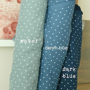 Linen fabric, Polka dot fabric, Medium weight, Softened linen fabric