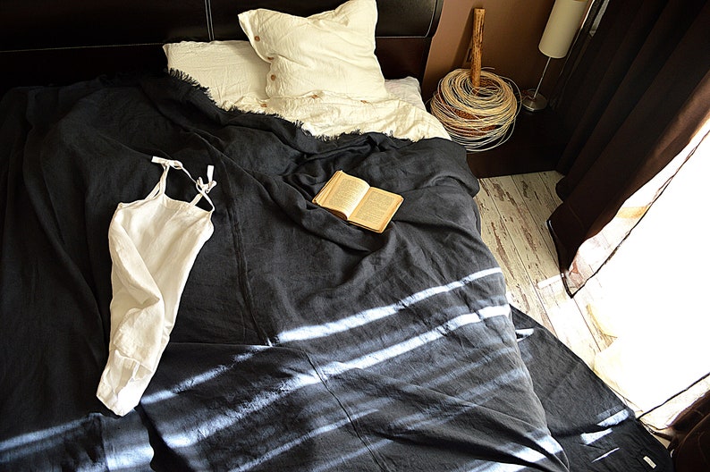 Queen and King sizes bed cover Linen throw blanket Summer Etsy