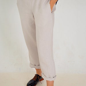 Linen pants / Linen pants with pockets / Woman's Linen pants / Soft linen casual pants / Washed women linen pants image 4