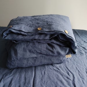 100% HEMP duvet cover, Vintage indigo hemp bedding, Stonewashed hemp duvet cover, King Queen hemp duvet cover